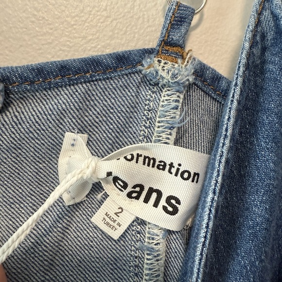 Reformation NWT Gabriella Denim Midi V-Neck Center Seam Dress Size 2 - Picture 5 of 10